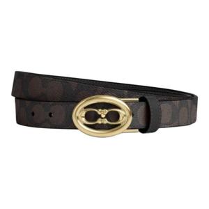 COACH Кожаный ремень из коровьей кожи для женщин ореховый шириной 2.5 см, Walnut