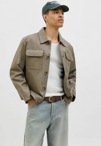 Куртка Jack & Jones Leather jacket, Silver Sage/Mottled Olive
