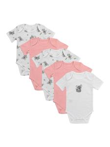 Schlummersack Детские боди с короткими рукавами из органического хлопка, 5 штук, розово-белые