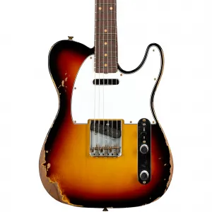 Электрогитара Fender Custom Shop 61 Telecaster Heavy Relic, состаренная, выцветший отбеленный 3-цветный санберст