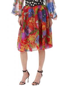 Юбка длиной до колена из шелка Carolina Herrera, красный