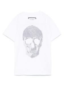Футболка с декором Skull Philipp Plein Junior, белый