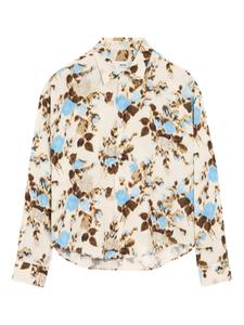 Рубашка с цветочным принтом AMI Paris, нейтральный