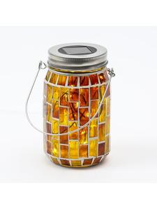 Marelida Светодиодная ветровая лампа на солнечных батареях со стеклянной мозаикой, высота 13,5 см, желтого цвета