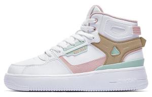 Кеды, скейтборд обувь женская высокая зеленый/розовый Qiaodan