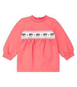 Платье из хлопкового джерси для малышей x chiara ferragni Monnalisa, розовый