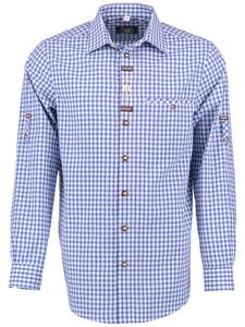 Традиционная рубашка Смоба средне-синего цвета OS-Trachten