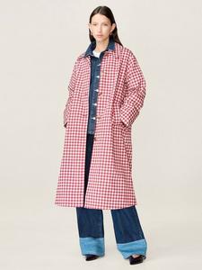 Пальто Charleston Gingham с узором "корзинка" OMNES, Merlot/Cream