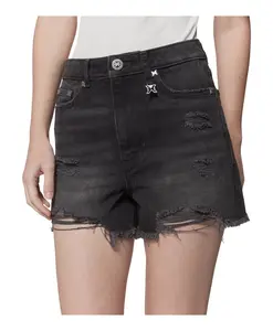 Черные джинсовые шорты с эффектом потертости Richmond, черный