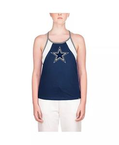 Женская темно-синяя майка-борцовка Dallas Cowboys в рубчик New Era