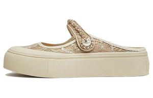 Закрытые тапочки на каблуке 4 см BASTO, абрикос