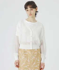 Вязаный кардиган из сетчатой ткани Loveless, цвет White