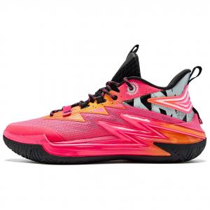 QIAODAN Баскетбольные кроссовки с низкой амортизацией, износостойкие, мужские, неоново-розовые, черные