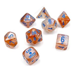 Игровые кубики Poly 7 Set: Borealis Rose Gold/Light Blue Luminary 7-Die Set Lab Dice