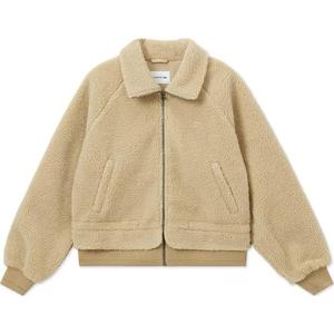 LACOSTE Женское пальто молочного цвета с бархатистой текстурой, 02S/Milk Coffee