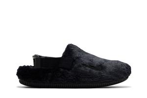 Мюли Nike Wmns Calm Mule SE Triple Black Fur, черный