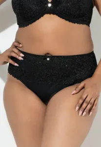 Блестящие стринги с высокой посадкой Ulla Popken, Black