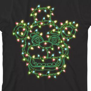 Футболка с рисунком Five Nights at Freddy's Christmas Lights для мальчиков 8–20 лет Licensed Character