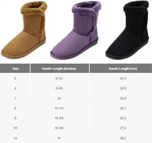 Зимние женские ботинки Alpine Swiss Mindy | Короткие ботинки с искусственной овчиной | Теплые и удобные из микрозамши | Противоскользящая подошва | Стильная обувь для осени и зимы, фиолетовый