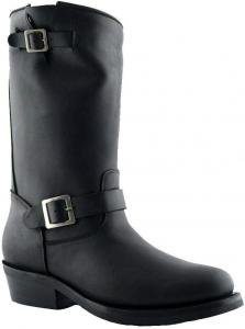 Унисекс байкерские высокие сапоги Grinders Rebel из черной кожи с пряжкой и гладкой подошвой вестерн