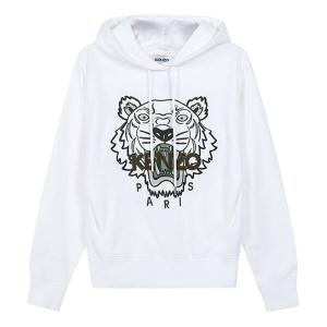 Свитер ss21 tiger head embroidered hoodie white Kenzo, белый