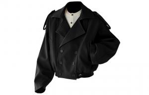 Куртка Unisex Lapel Moderate Others ZIAREL, черный with removable logo