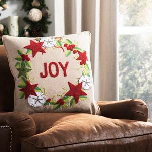 Подушка декоративная Safavieh Jolly Joy, 12x20 см, зеленый / красный / бежевый