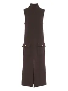 Платье миди без рукавов с карманами Barrie, коричневый