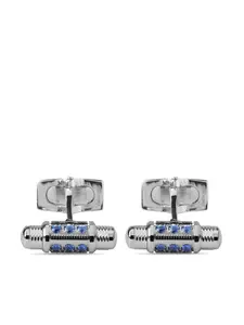 Запонки Lumen из белого золота с сапфирами и бриллиантами Officina Bernardi, серебяный