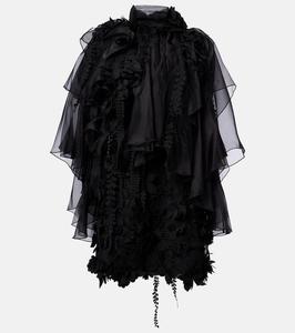 Гипнотическое мини-платье с цветочным апплике Zimmermann, Black