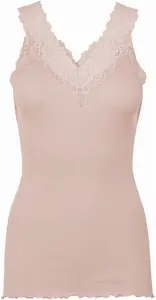 Майка Rosemunde "Bernardine Organic Cotton Top" с красивой винтажной кружевной отделкой на V-образном вырезе, цвет Vintage Powder