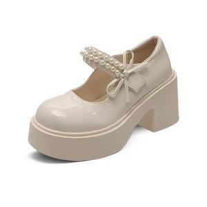 PARK DANCE Женские туфли Мэри Джейн на массивном каблуке экрю, цвет Ecru