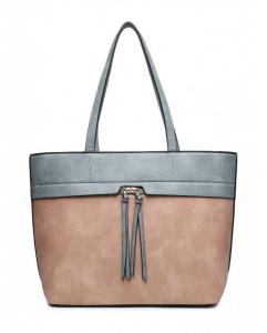 Сумка-тоут с застежкой-молнией и кисточками сверху JFY, розовый