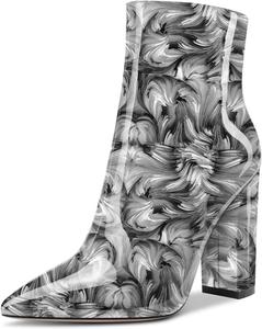 Женские ботильоны Aachcol, короткие ботинки с заостренным носком, на каблуке, на толстом высоком каблуке, с лаковой отделкой и молнией, 10 см, Multicolor I