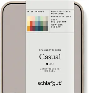 Простыня Schlafgut CASUAL хлопковая 140-160х200 см, цвет sand mid