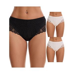 3 пачки женских трусиков-бикини с кружевом Inspire Chic, White Black