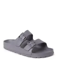 ЭкоКози Женские Устойчивые Сандалии с Двойной Пряжкой Dearfoams, серый