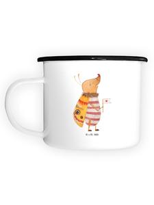 Эмалированная кружка XL с рисунком флага мотылька (No Saying), цвет белый Mr. & Mrs. Panda