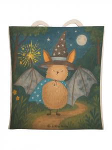 Mr. & Mrs. Panda Тканевая сумка-шоппер с изображением летучей мыши и волшебника, белого цвета