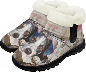 Юношеские ботинки для мальчиков и девочек, зимние теплые ботинки, противоскользящие легкие уличные туфли для холодной погоды Chririnla, Cute Puppy