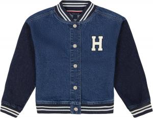 Классическая джинсовая куртка Tommy Hilfiger для девочек, джинсовое пальто с вышитым логотипом и передними карманами, Dekalb Varsity