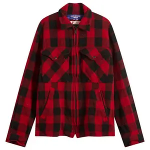 Рубашка на молнии в клетку X filson Junya Watanabe Man, красный