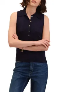 Вязаный свитер-поло без рукавов с воротником-стойкой, вискозный топ Truedames