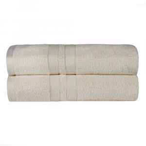 SUPERIOR Набор из 4 ультрамягких однотонных быстросохнущих банных полотенец из хлопка, цвет Ivory