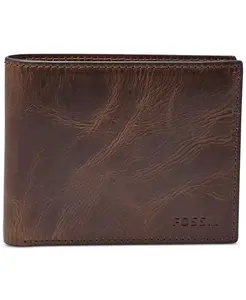 Мужской кожаный кошелек Bifold Fossil, коричневый