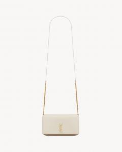 Чехол для телефона CASSANDRE из гладкой кожи SAINT LAURENT, белый