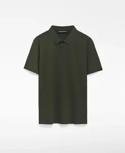 Поло для мужчин с коротким рукавом обычной посадки Adolfo Dominguez, темно-зеленый
