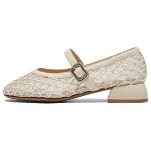 Туфли Мэри Джейн на массивном каблуке для женщин BASTO, Beige