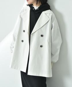 Тренч с ребристой кокеткой из эстеровой ткани Interplanet, цвет Ivory