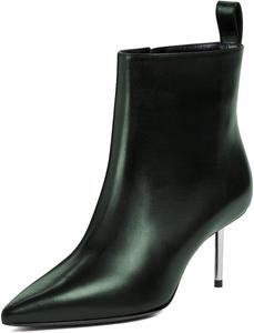 Женские изящные ботильоны Pazzion с заостренным носком, стойкой на шпильке, боковыми молниями, металлическим средним каблуком, для вечеринок, выпускного и работы, размер 4-16 US, Green